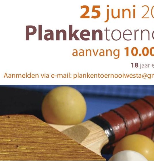 Nieuwe datum Plankentoernooi 2022 op 25 juni